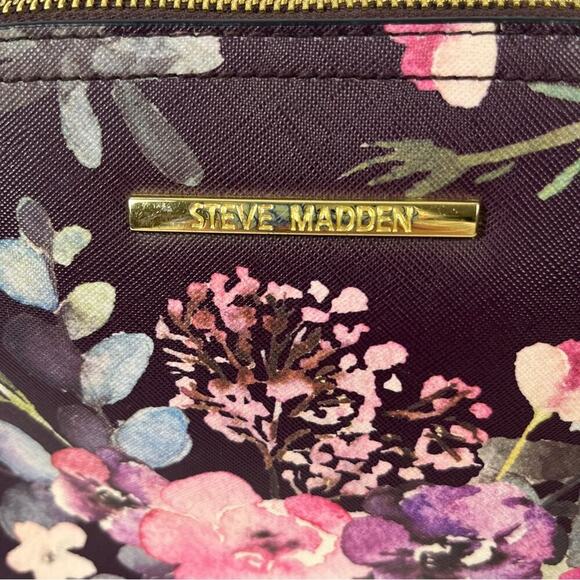 STEVE MADDEN Bmarylin Floral Vegan Leather Medium Crossbody Purse Bag Purple - Picture 3 of 11